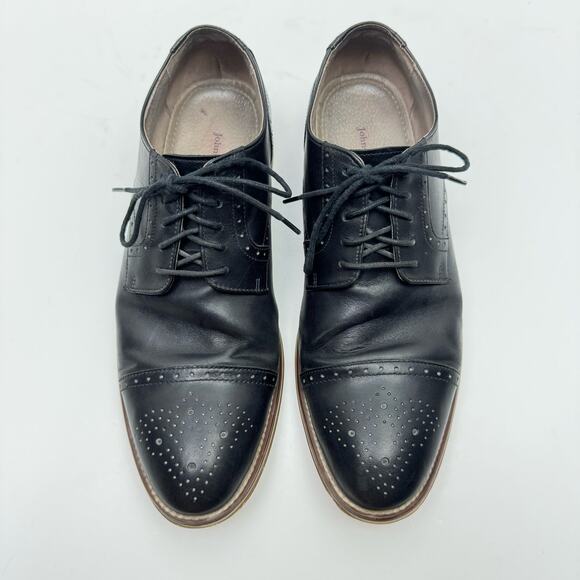 Johnston & Murphy 59-1991 Black Leather Carriker Cap Toe Lace Up Dress Shoes main image 10